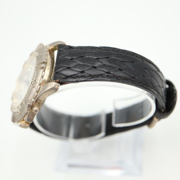 Express LA 40mm Glow Watch White Backlight Dial Black Leather w New Battery - Picture 11 of 16